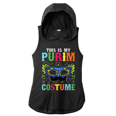 This Is My Purim Costume I Jewish Happy Purim Ladies PosiCharge Tri-Blend Wicking Draft Hoodie Tank