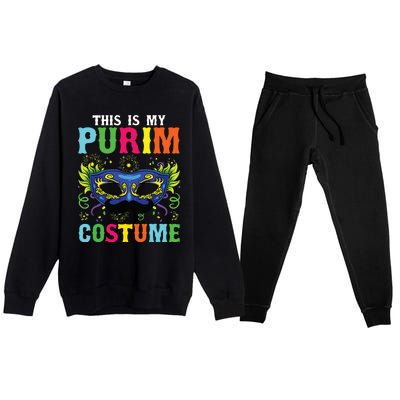 This Is My Purim Costume I Jewish Happy Purim Premium Crewneck Sweatsuit Set