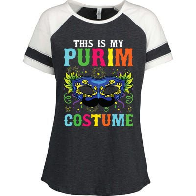 This Is My Purim Costume I Jewish Happy Purim Enza Ladies Jersey Colorblock Tee