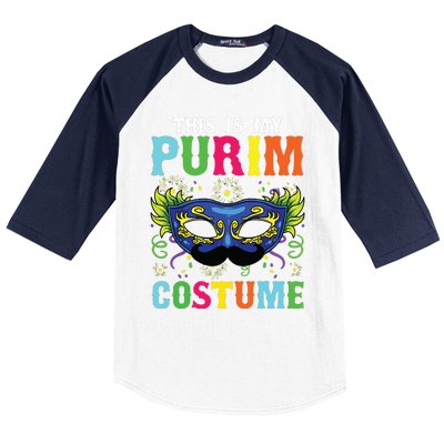 This Is My Purim Costume I Jewish Happy Purim Baseball Sleeve Shirt