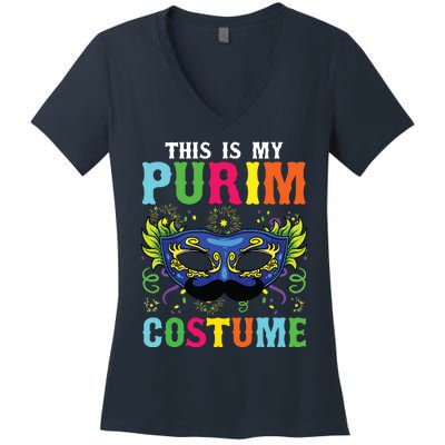 This Is My Purim Costume I Jewish Happy Purim Women's V-Neck T-Shirt