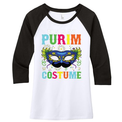 This Is My Purim Costume I Jewish Happy Purim Women's Tri-Blend 3/4-Sleeve Raglan Shirt