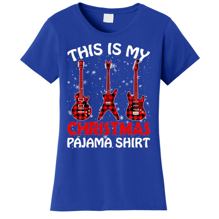 This Is My Christmas Pajama Funny Guitar Xmas Music Lover Gift Women's T-Shirt