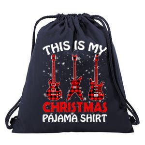 This Is My Christmas Pajama Funny Guitar Xmas Music Lover Gift Drawstring Bag