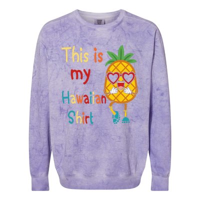 This Is My Hawaiian Tropical Luau Costume Party Hawaii Colorblast Crewneck Sweatshirt