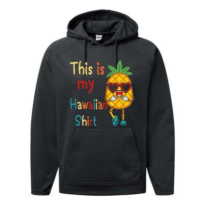 This Is My Hawaiian Tropical Luau Costume Party Hawaii Performance Fleece Hoodie