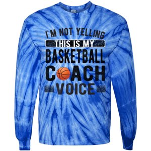 This Is My Basketball Coach Voice Basketball Coaching Gift Tie-Dye Long Sleeve Shirt