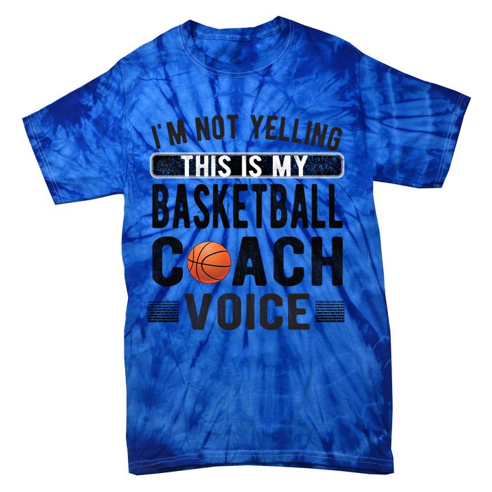 This Is My Basketball Coach Voice Basketball Coaching Gift Tie-Dye T-Shirt