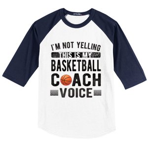 This Is My Basketball Coach Voice Basketball Coaching Gift Baseball Sleeve Shirt