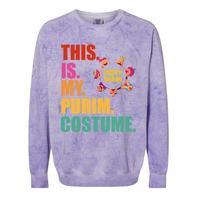 This Is My Purim Costume Funny Jewish Hataschen Gift Colorblast Crewneck Sweatshirt