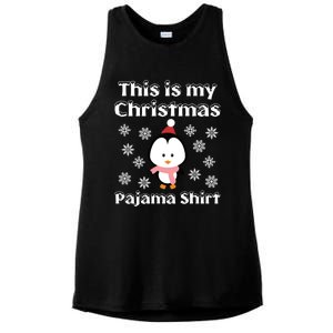 This Is My Christmas Pajama Cute Penguin Ladies PosiCharge Tri-Blend Wicking Tank