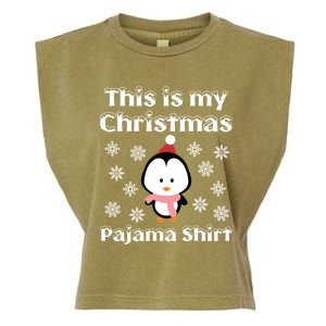 This Is My Christmas Pajama Cute Penguin Garment-Dyed Women's Muscle Tee