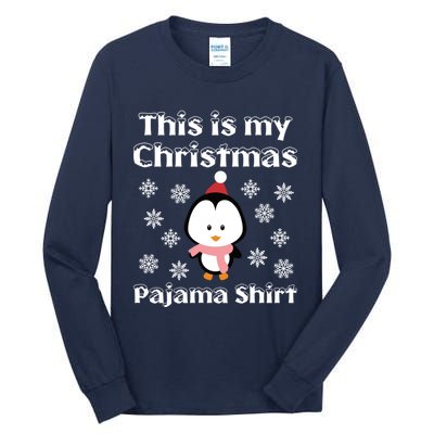 This Is My Christmas Pajama Cute Penguin Tall Long Sleeve T-Shirt