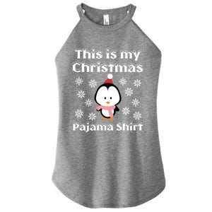 This Is My Christmas Pajama Cute Penguin Women's Perfect Tri Rocker Tank