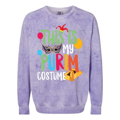 This Is My Purim Costume Jewish Happy Purim Hamantash Gift Colorblast Crewneck Sweatshirt