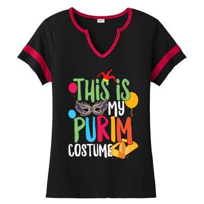 This Is My Purim Costume Jewish Happy Purim Hamantash Gift Ladies Halftime Notch Neck Tee