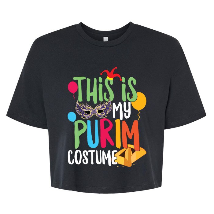 This Is My Purim Costume Jewish Happy Purim Hamantash Gift Bella+Canvas Jersey Crop Tee