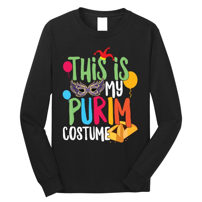 This Is My Purim Costume Jewish Happy Purim Hamantash Gift Long Sleeve Shirt