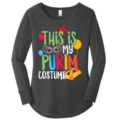 This Is My Purim Costume Jewish Happy Purim Hamantash Gift Women's Perfect Tri Tunic Long Sleeve Shirt