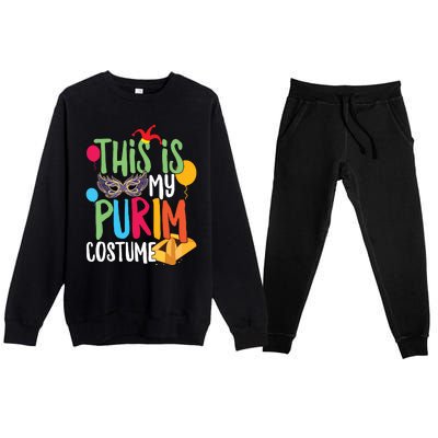 This Is My Purim Costume Jewish Happy Purim Hamantash Gift Premium Crewneck Sweatsuit Set