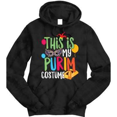 This Is My Purim Costume Jewish Happy Purim Hamantash Gift Tie Dye Hoodie