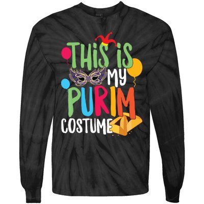 This Is My Purim Costume Jewish Happy Purim Hamantash Gift Tie-Dye Long Sleeve Shirt