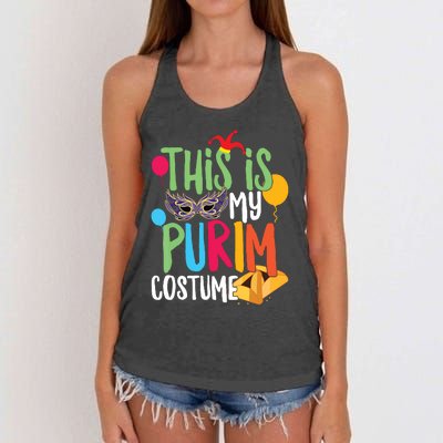 This Is My Purim Costume Jewish Happy Purim Hamantash Gift Women's Knotted Racerback Tank