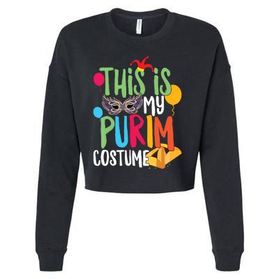 This Is My Purim Costume Jewish Happy Purim Hamantash Gift Cropped Pullover Crew