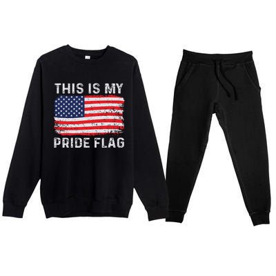 This Is My Pride Flag USA American 4th Of July Patriotic Premium Crewneck Sweatsuit Set