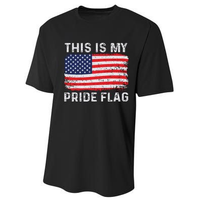 This Is My Pride Flag USA American 4th Of July Patriotic Performance Sprint T-Shirt