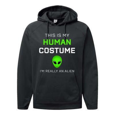 This Is My Human Costume For Alien Halloween Performance Fleece Hoodie