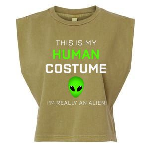 This Is My Human Costume For Alien Halloween Garment-Dyed Women's Muscle Tee