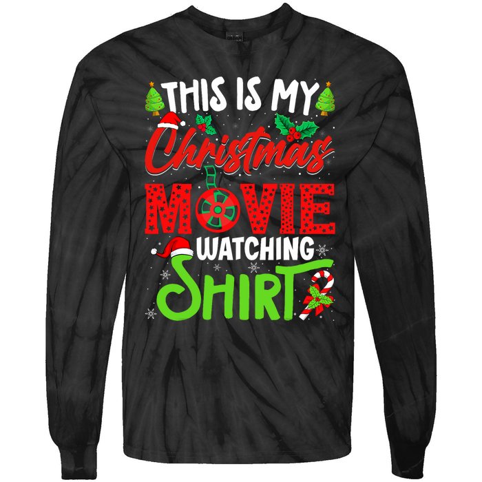 This Is My Christmas Movie Watching Xmas Movie Tie-Dye Long Sleeve Shirt