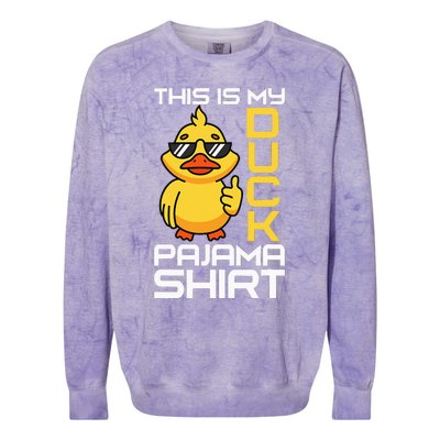 This Is My Duck Pajama Rubber Ducks Slumber Pajamas Party Colorblast Crewneck Sweatshirt