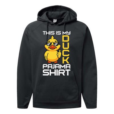 This Is My Duck Pajama Rubber Ducks Slumber Pajamas Party Performance Fleece Hoodie