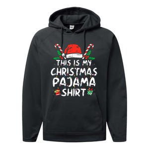 This Is My Christmas Pajama Funny Xmas PJs  Performance Fleece Hoodie