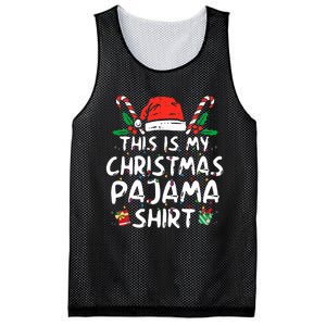 This Is My Christmas Pajama Funny Xmas PJs  Mesh Reversible Basketball Jersey Tank