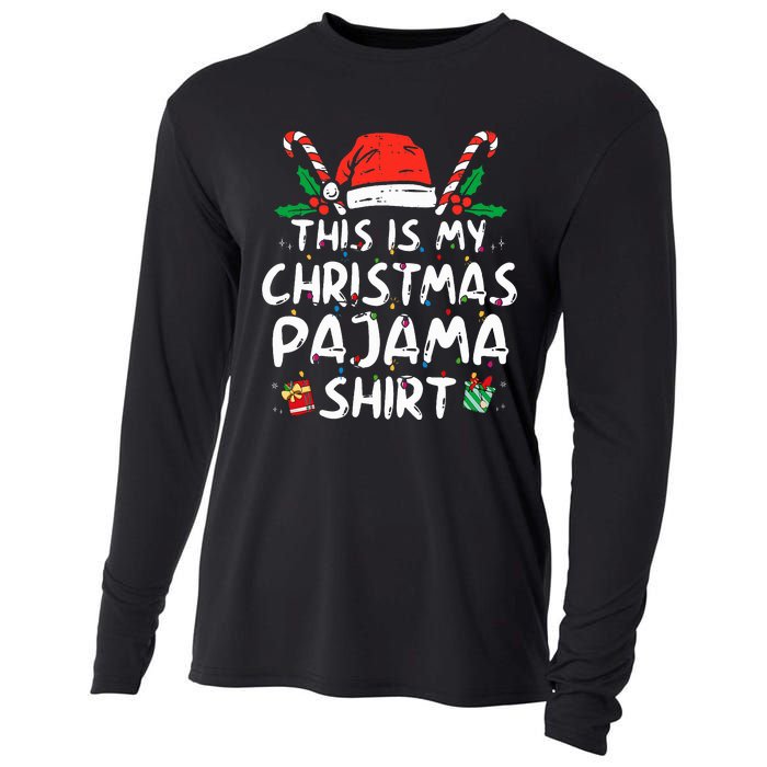 This Is My Christmas Pajama Funny Xmas PJs  Cooling Performance Long Sleeve Crew