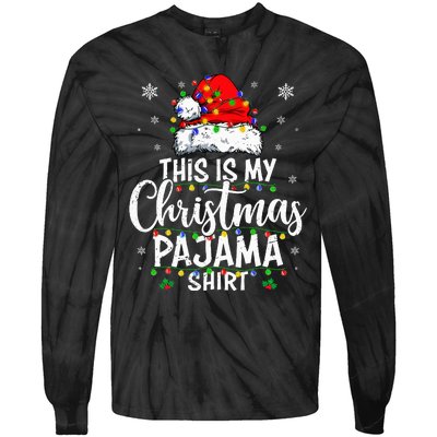 This Is My Christmas Pajama Lights Kids Tie-Dye Long Sleeve Shirt