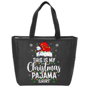 This Is My Christmas Pajama Lights Kids Zip Tote Bag