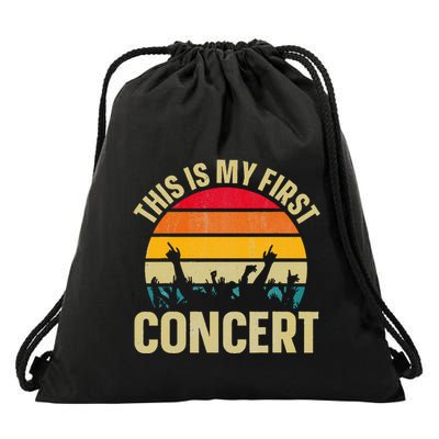 This Is My First Concert Drawstring Bag