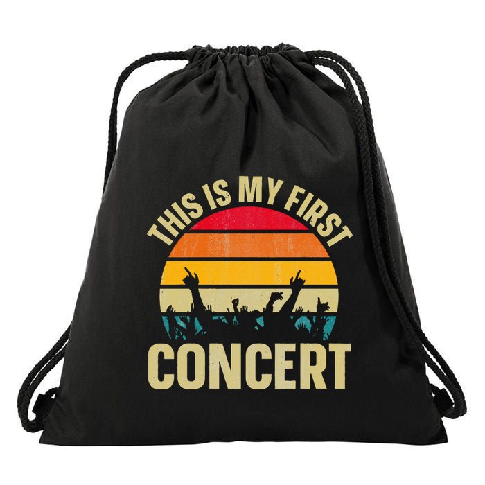 This Is My First Concert Drawstring Bag