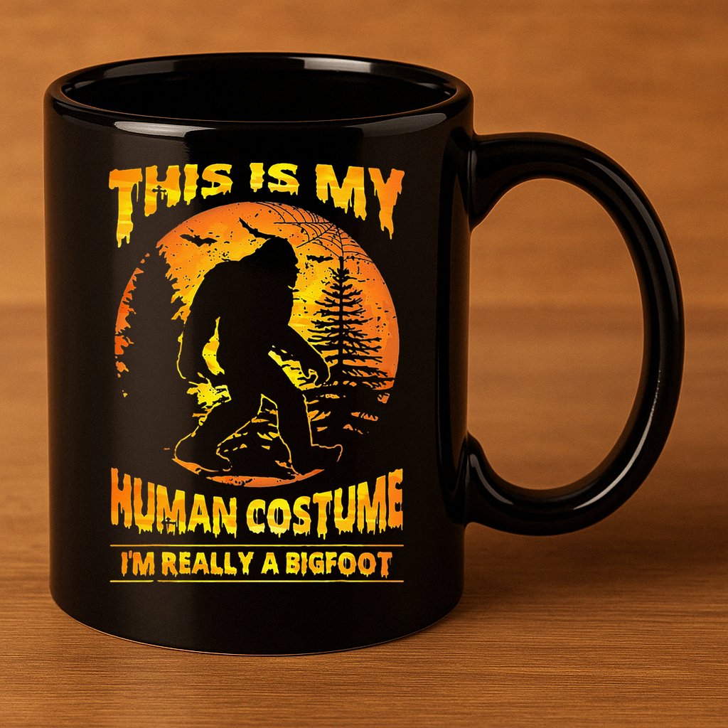 This Is My Human Costume Im Really A Bigfoot 11oz C Handle Ceramic Mug