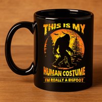 This Is My Human Costume Im Really A Bigfoot 11oz C Handle Ceramic Mug