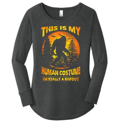 This Is My Human Costume Im Really A Bigfoot Women's Perfect Tri Tunic Long Sleeve Shirt