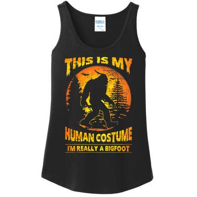 This Is My Human Costume Im Really A Bigfoot Ladies Essential Tank