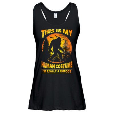 This Is My Human Costume Im Really A Bigfoot Ladies Essential Flowy Tank