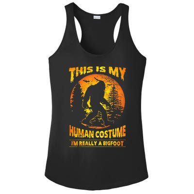 This Is My Human Costume Im Really A Bigfoot Ladies PosiCharge Competitor Racerback Tank