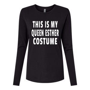 This Is My Queen Esther Costume Purim Jewish Festival Jew Womens Cotton Relaxed Long Sleeve T-Shirt