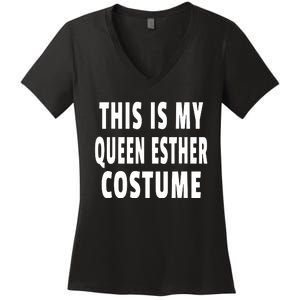 This Is My Queen Esther Costume Purim Jewish Festival Jew Women's V-Neck T-Shirt